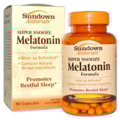 Sundown Naturals Super Snooze Melatonin Formula,  90 capsules 