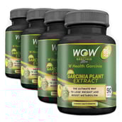 WOW Garcinia Plant Extract 85% HCA (Pack of 4), 90 veggie capsule(s)