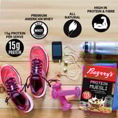 6 - Bagrrys Protein Muesli with Whey Protein, Almonds & Oats,  500 g  Chocolate 