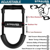 4 - Strauss Adjustable Wrist & Forearm Strengthener,  Black 