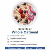 2 - True Elements Whole Oatmeal with Chia and Real Fruits,  Unflavoured  0.5 kg 