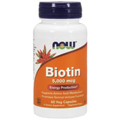 Now Biotin (5000 mcg), 60 veggie capsule(s) Unflavoured