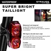 3 - Strauss Bicycle Solar Tail Light, Black