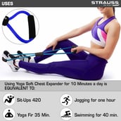 6 - Strauss Yoga Soft Chest Expander, Blue Free Size