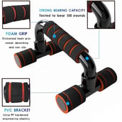 1 - Strauss Moto Push Up Bar,  Pair (Black/Orange)  Free Size 