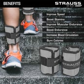 3 - Strauss Ankle Weight (Pair),  Grey  0.5 kg 
