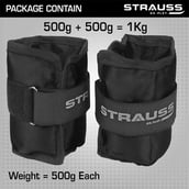 5 - Strauss Ankle Weight (Pair),  Black  0.5 kg 