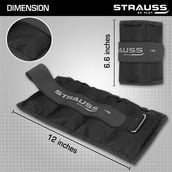 3 - Strauss Ankle Weight (Pair),  Black  1 kg 