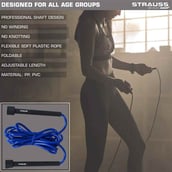 3 - Strauss Speed Skipping Rope,  Blue  Free Size 