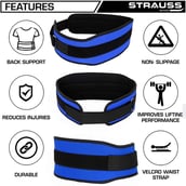 1 - Strauss Weight Lifting Gym Belt Waist Support,  Black  Free Size 