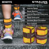 2 - Strauss Ankle Weight (Pair),  Yellow  1 kg 