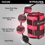 1 - Strauss Ankle Weight (Pair),  Pink  2 kg 