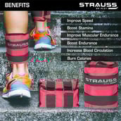 2 - Strauss Ankle Weight (Pair),  Pink  5 kg 
