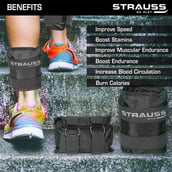 2 - Strauss Ankle Weight (Pair),  Black  5 kg 