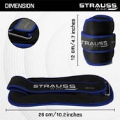 3 - Strauss Round Shape Ankle Weight (Pair), Blue 0.5 kg