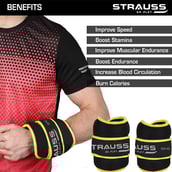 2 - Strauss Round Shape Ankle Weight (Pair),  Yellow  0.5 kg 