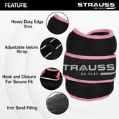 1 - Strauss Round Shape Ankle Weight (Pair),  Pink  1 kg 