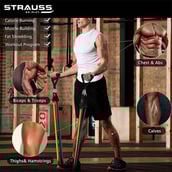 4 - Strauss Resistance Bands Set (Pack of 5),  Assorted  10 lbs,20 lbs,30 lbs,40 lbs,50 lbs 
