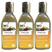 Axiom Mukti Gold Herbal Hair Oil,  200 ml  for All Hair Types Pack of 3 
