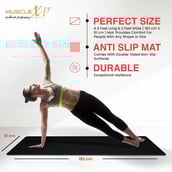 4 - MuscleXP EVA Yoga Mat with Carrying Strap,  Black  6 mm 