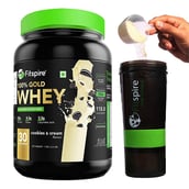 1 - Fitspire Advanced Isolate 100% Gold Whey,  2.2 lb  Cookies & Cream with Shaker 