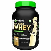 6 - Fitspire Advanced Isolate 100% Gold Whey,  2.2 lb  Cookies & Cream with Shaker 