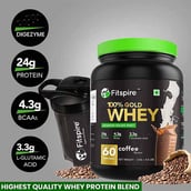 4 - Fitspire Advanced Isolate 100% Gold Whey,  4.4 lb  Coffee with Shaker 