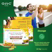3 - GHC Curcumin C3 Complex 500mg with Bioperine 5mg,  60 capsules 