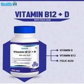 4 - Healthvit Vitamin B12 + D3 with Folic Acid,  60 tablet(s)  Unflavoured 