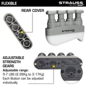 2 - Strauss Adjustable Square Finger Hand Grip,  Grey 