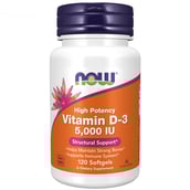 1 - Now Vitamin D3 (5000 IU),  120 softgels 