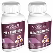 1 - Vogue Wellness Pre & Probiotic,  60 capsules  Unflavoured (Pack of 2) 