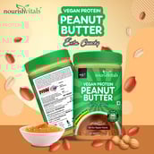 3 - NourishVitals Vegan Protein Peanut Butter,  0.750 kg  Extra Crunchy 