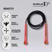 7 - MuscleXP Skipping Rope,  Red & Black  Free Size 