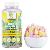2 - Qaadu Kids Calcium & Vitamin D,  60 gummies  Mango & Strawberry 
