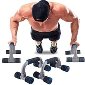 2 - Strauss Moto Push Up Bar,  Pair (Black/Blue)  Free Size 