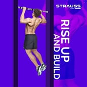 9 - Strauss Pull Up Door Gym Bar,  Free Size  Silver and Black 