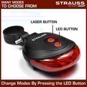3 - Strauss Bicycle Rear Tail Light,  Black 