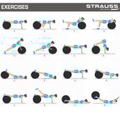 7 - Strauss Round Shape Anti Burst Gym Exercise Ball with Pump, Blue 85 cm