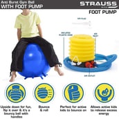 4 - Strauss Stability Legs Anti Burst Gym Ball with Foot Pump,  Blue  55 cm 