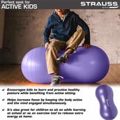 3 - Strauss Peanut Shape Anti Burst Gym Ball with Foot Pump,  Purple  95 cm 