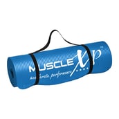 1 - MuscleXP Yoga Mat Extra Thick NBR Material with Carrying Strap, Blue 10 mm