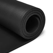 2 - MuscleXP Yoga Mat Extra Thick NBR Material with Carrying Strap, Black 13 mm
