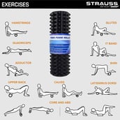 5 - Strauss Grid Yoga Massage Foam Roller,  Black  33cm 