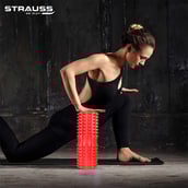 8 - Strauss Grid Yoga Massage Foam Roller, Red 45cm