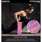 6 - Strauss Grid Yoga Massage Foam Roller,  Multicolor Purple  33cm 