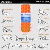 5 - Strauss Grid Yoga Massage Foam Roller,  Orange  33cm 