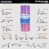 5 - Strauss Grid Yoga Massage Foam Roller,  Multicolor Purple  33cm 