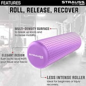 4 - Strauss Standard Yoga Massage Eva Foam Roller,  Purple  30cm 