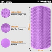 2 - Strauss Standard Yoga Massage Eva Foam Roller,  Purple  30cm 